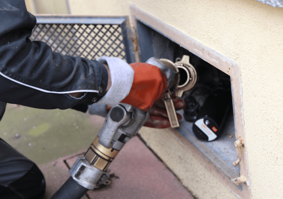 home-heating-oil Bioheat Fuel Pumped into Home Heating Oil Fill Pipe